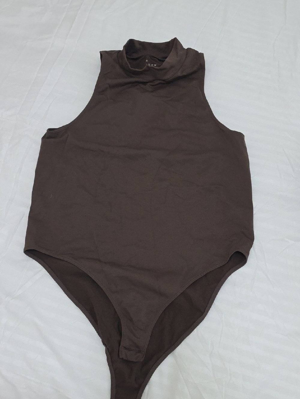 a new day Chocolate Brown Sleeveless Mock Neck Bodysuit